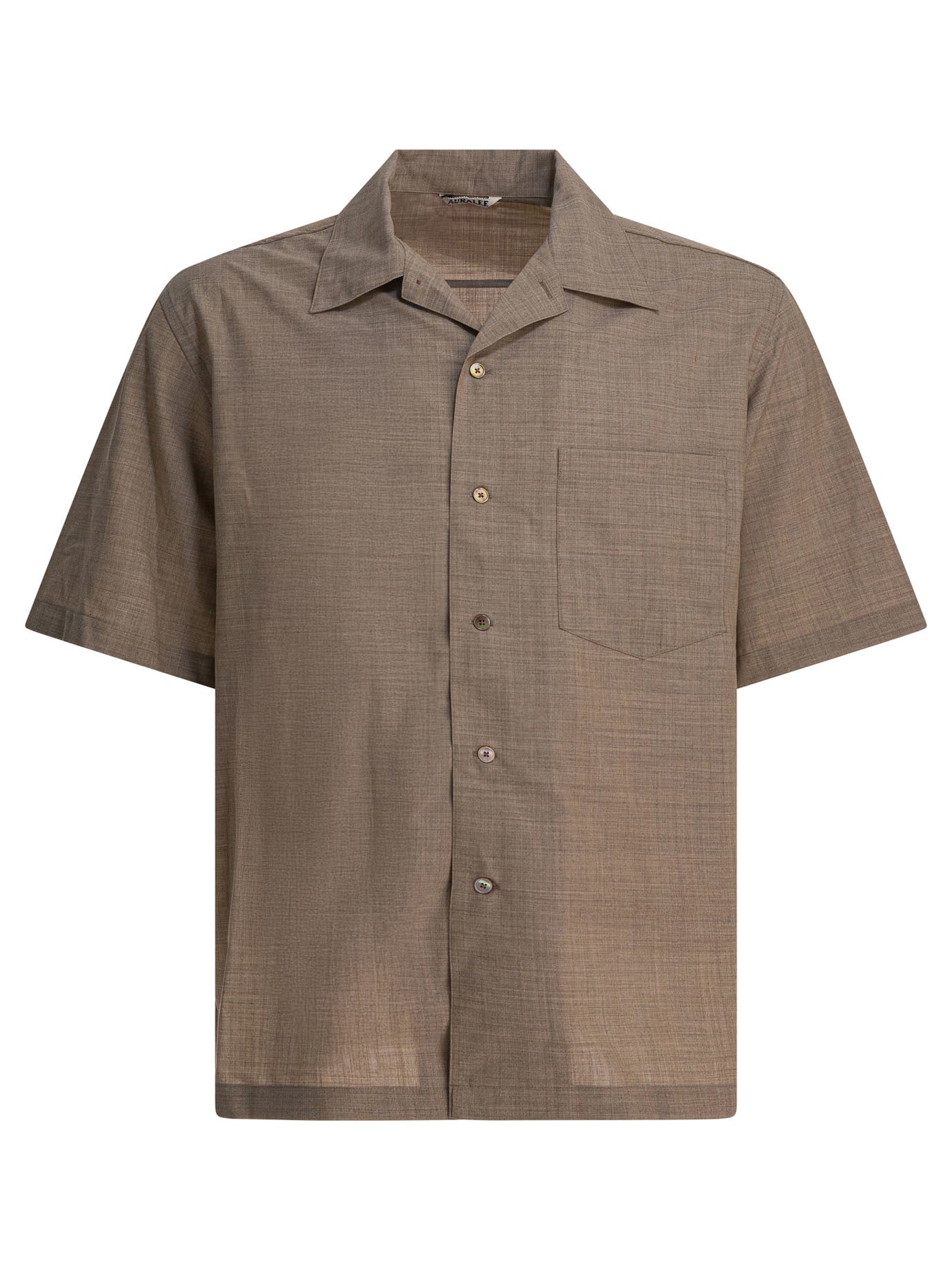 AURALEE Tropical Wool Short Sleeve Relaxed Fit Shirt