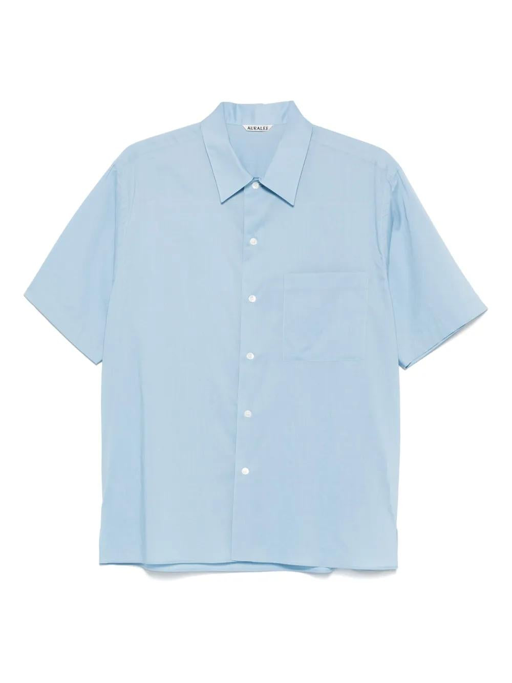 AURALEE Mini Cotton Shirt with Front Button Fastening for Men
