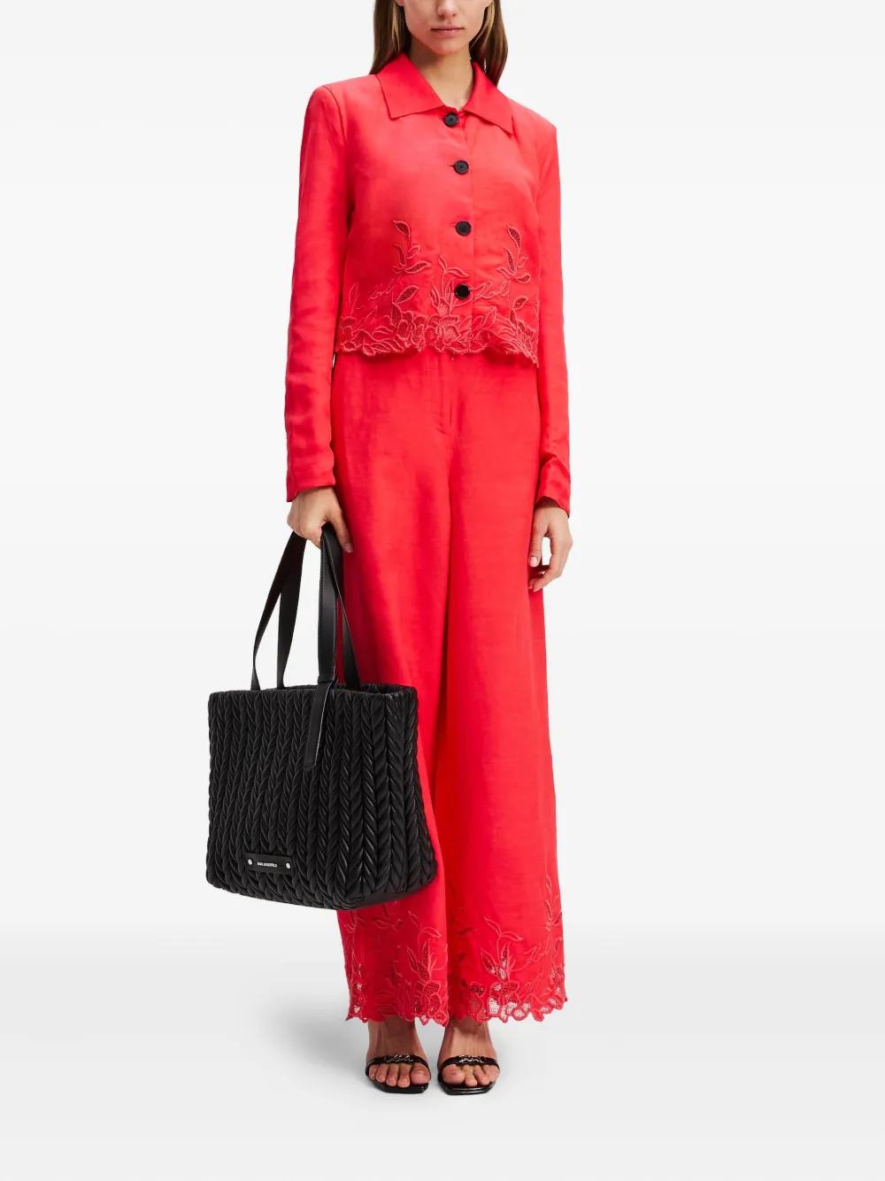 KARL LAGERFELD Wide-Leg Culotte Pants with Bohemian Hems