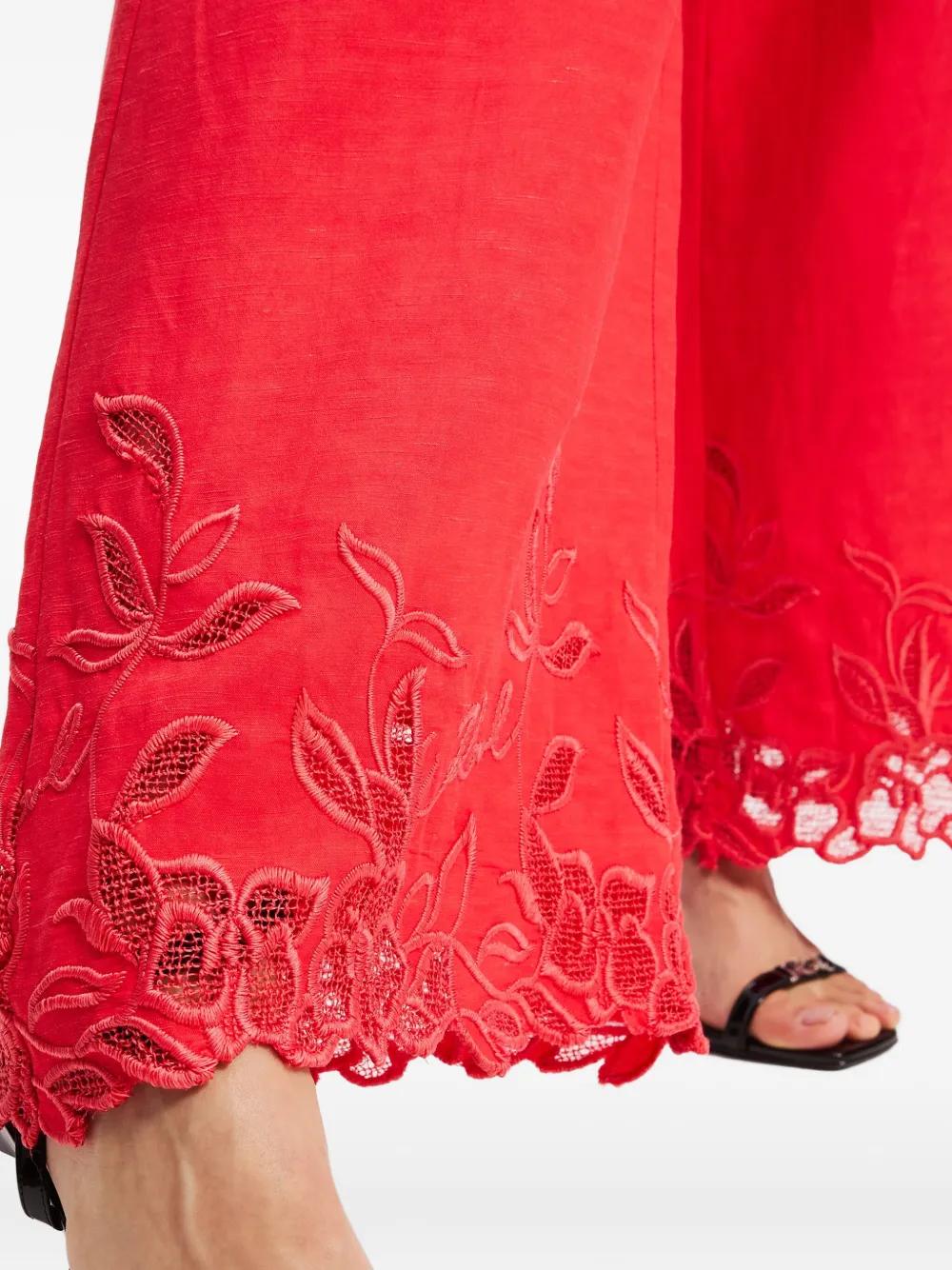 KARL LAGERFELD Wide-Leg Culotte Pants with Bohemian Hems