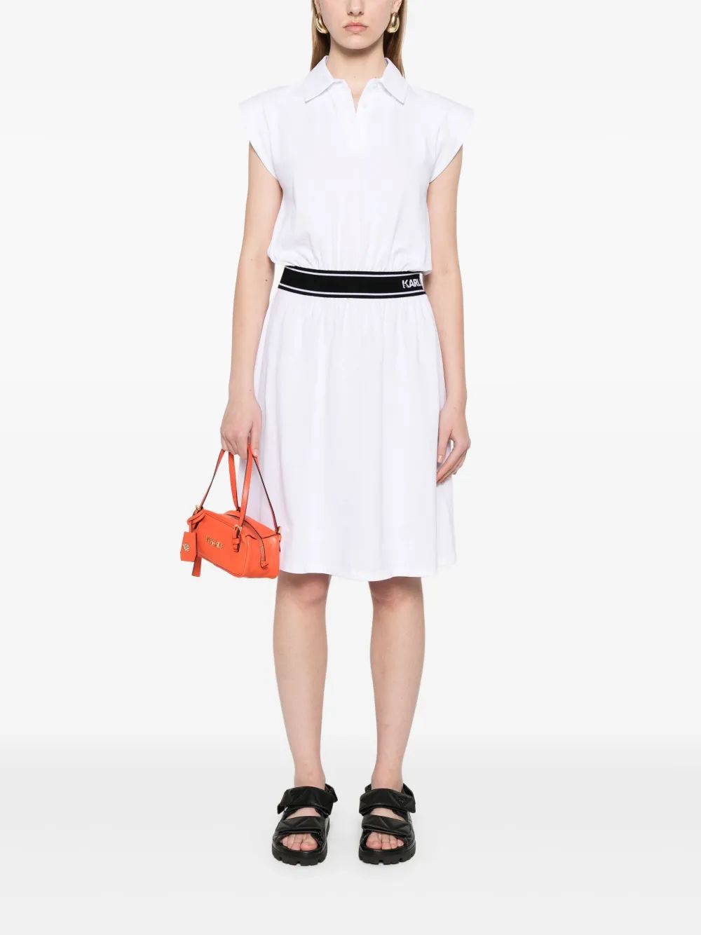 KARL LAGERFELD Mini Polo Dress with Shoulder Pads