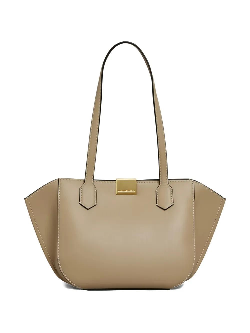 KARL LAGERFELD Leather Tote Handbag with Zip Closure