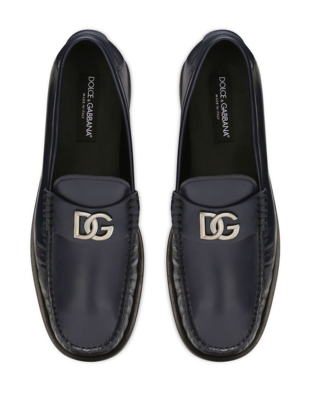 DOLCE & GABBANA Classic Logo Detail Leather Loafers