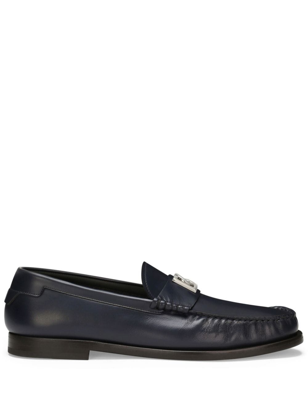 DOLCE & GABBANA Classic Logo Detail Leather Loafers