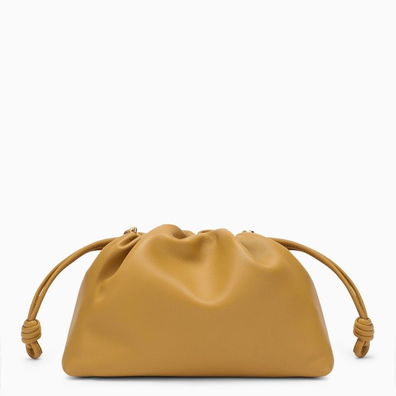 LOEWE Medium Ruched Handbag with Removable Gold Chain