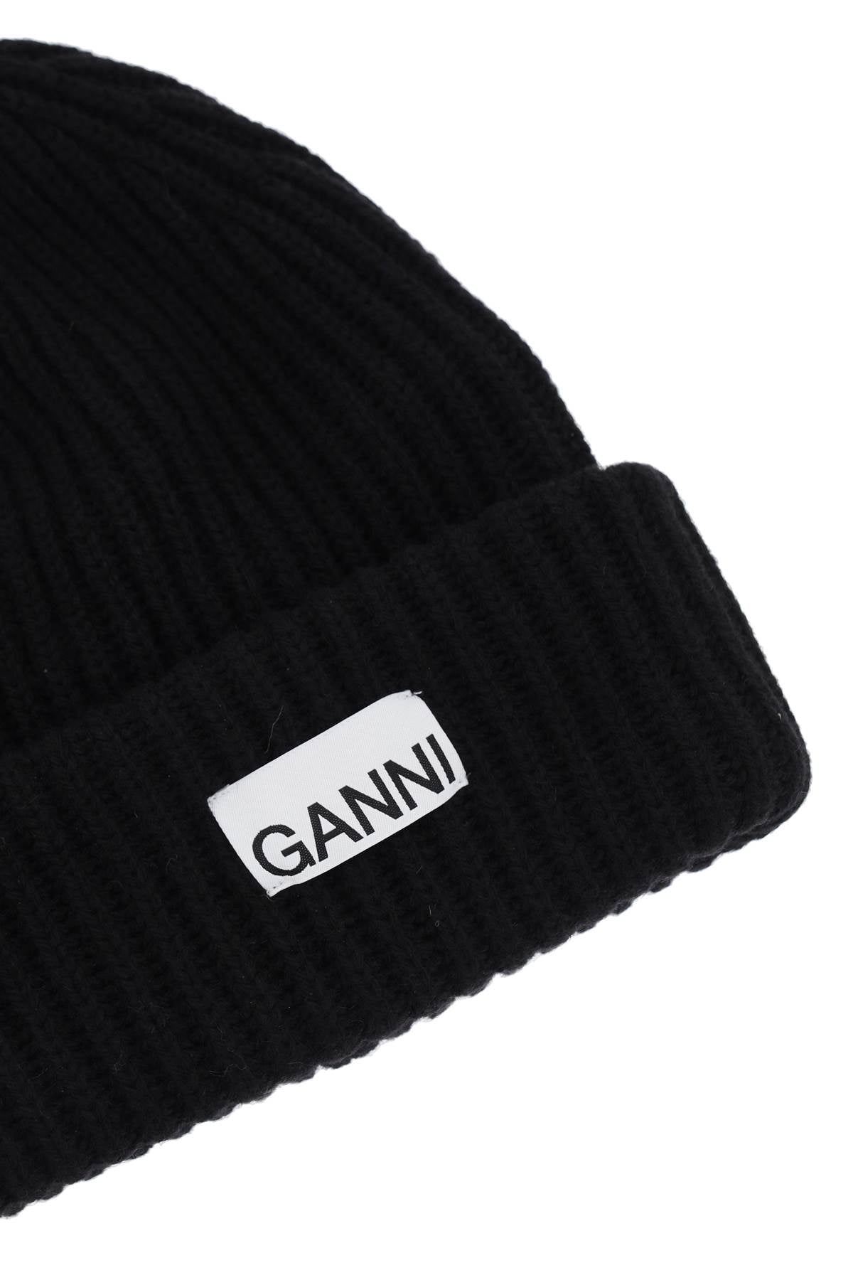 GANNI Ribbed Wool Beanie for Women