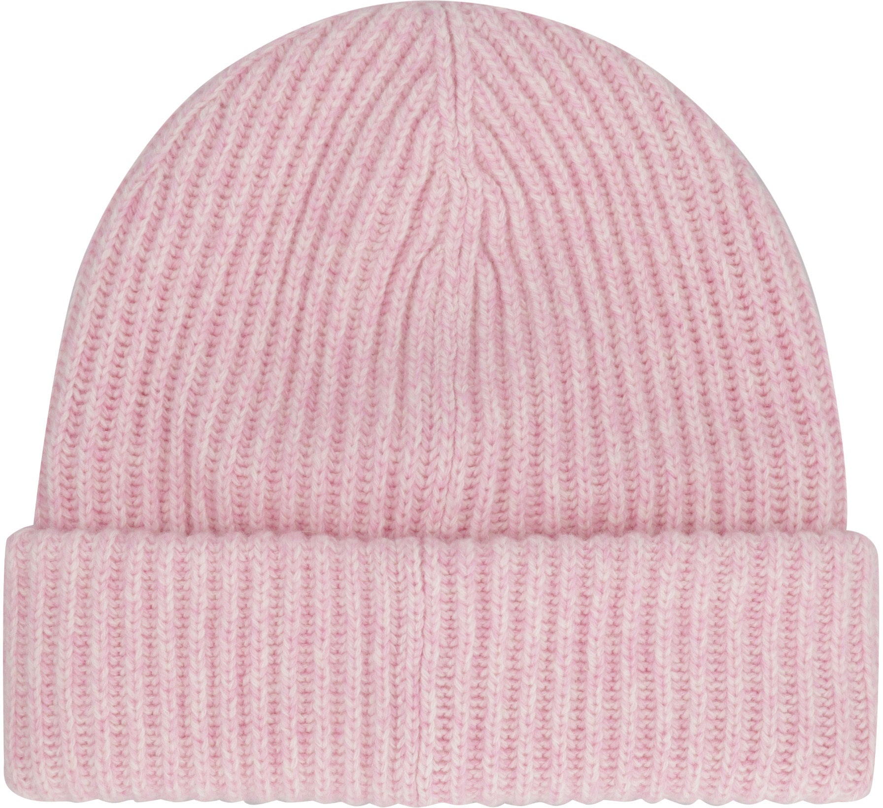 GANNI Wool Beanie with Logo Patch - Turn-Up Hem