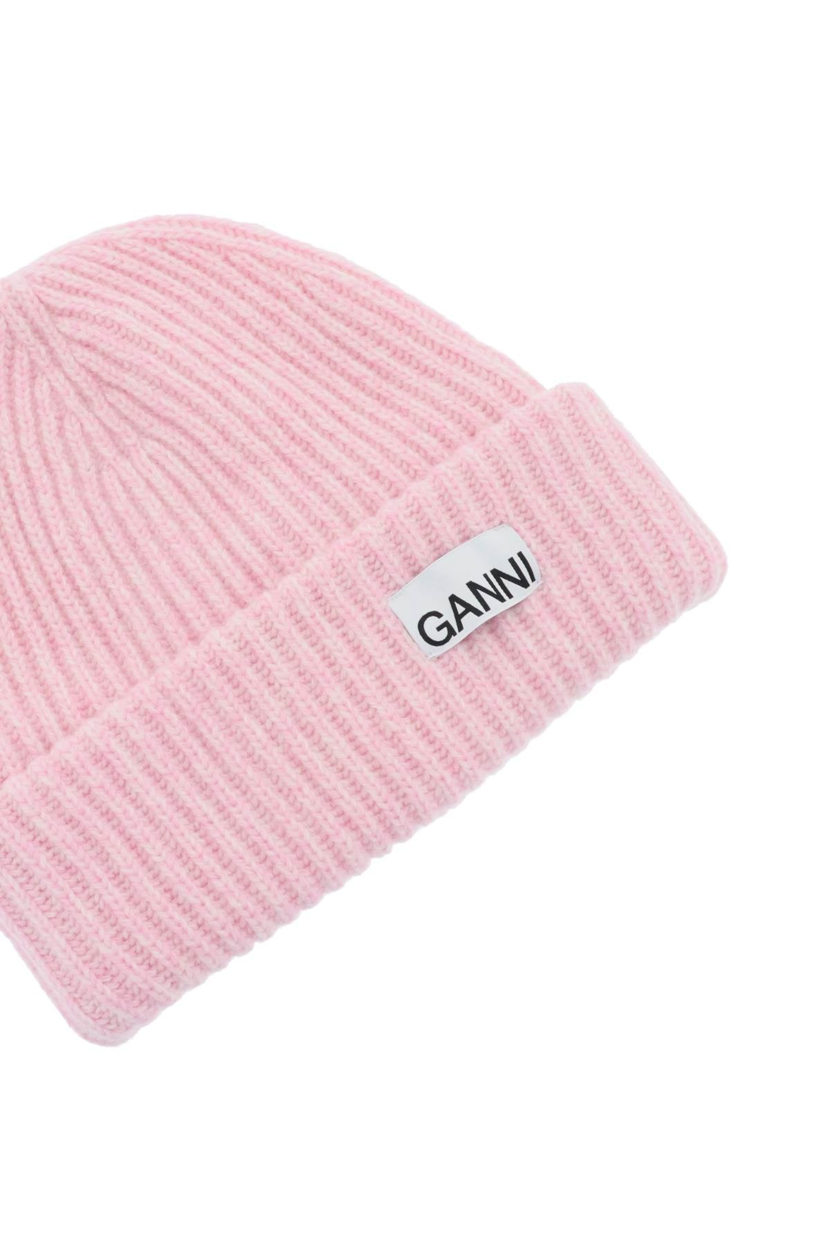 GANNI Wool Ribbed Beanie