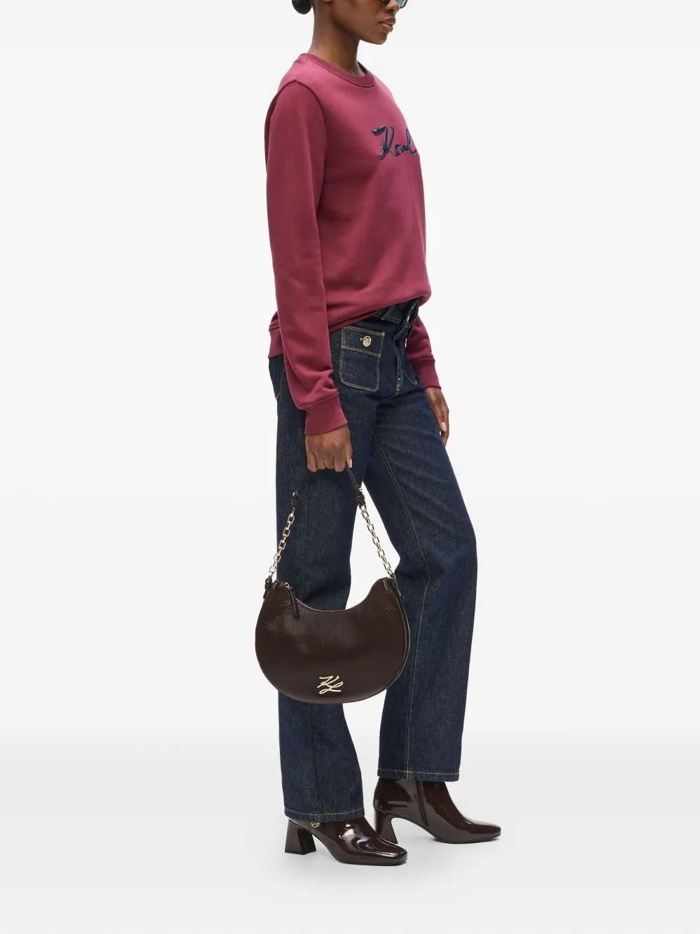 KARL LAGERFELD Mini Moonbag - Chic Leather Handbag