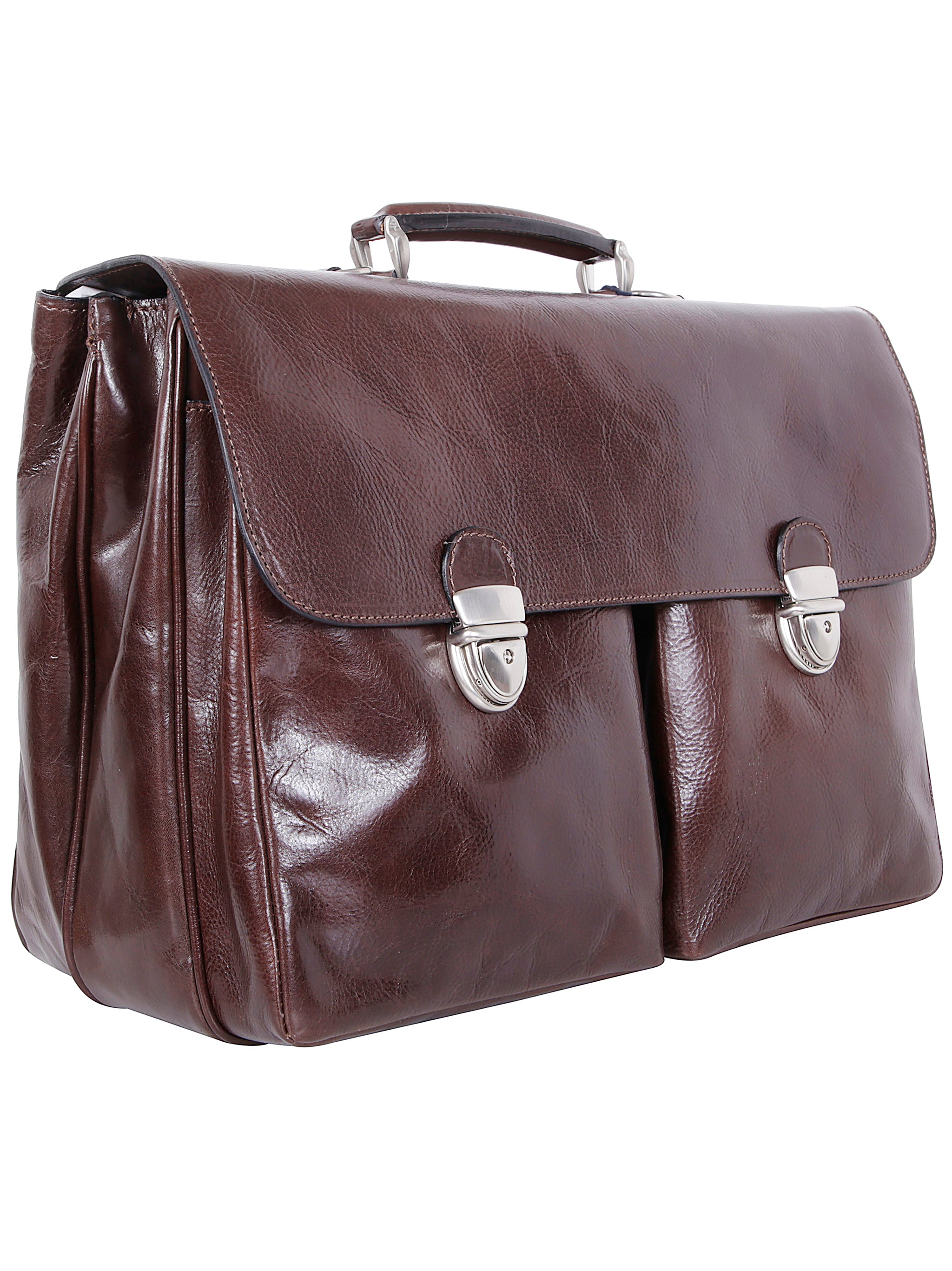 SAIT Men's Sleek Leather Briefcase - Modern Design for FW25
