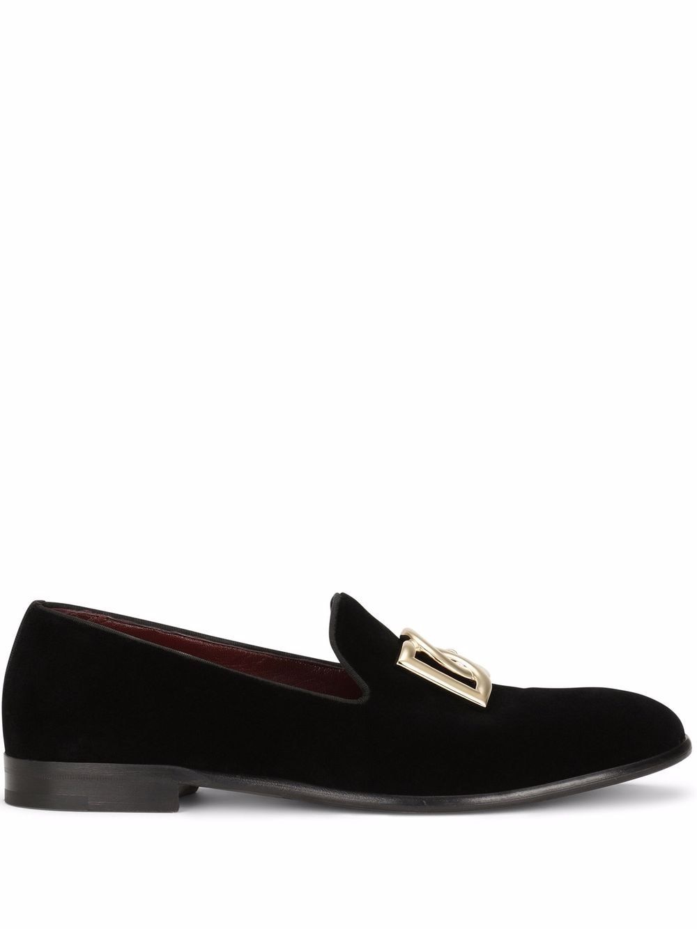 DOLCE & GABBANA Velvet Logo Loafers