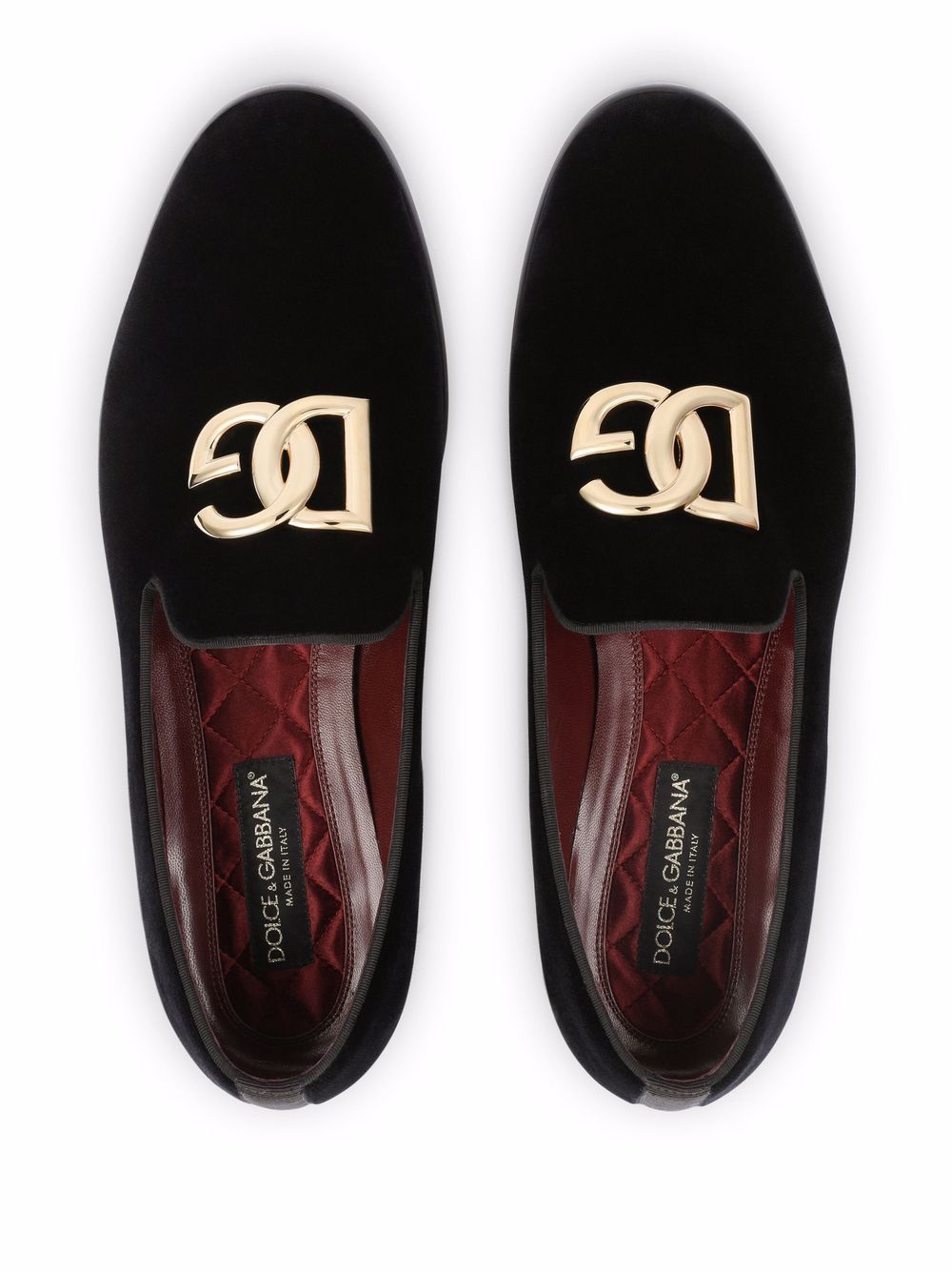 DOLCE & GABBANA Velvet Logo Loafers