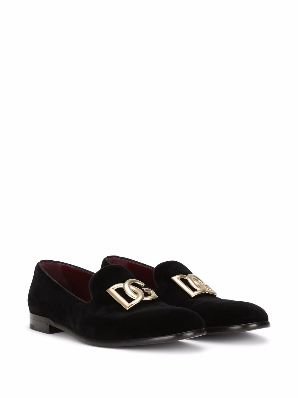 DOLCE & GABBANA Velvet Logo Loafers
