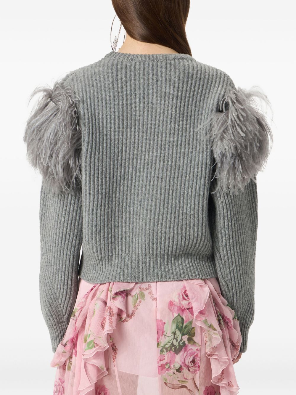 BLUMARINE Wool Sweater with Feather Detailing for Women