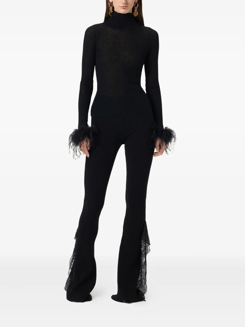 BLUMARINE Lace Insert Knit Pants