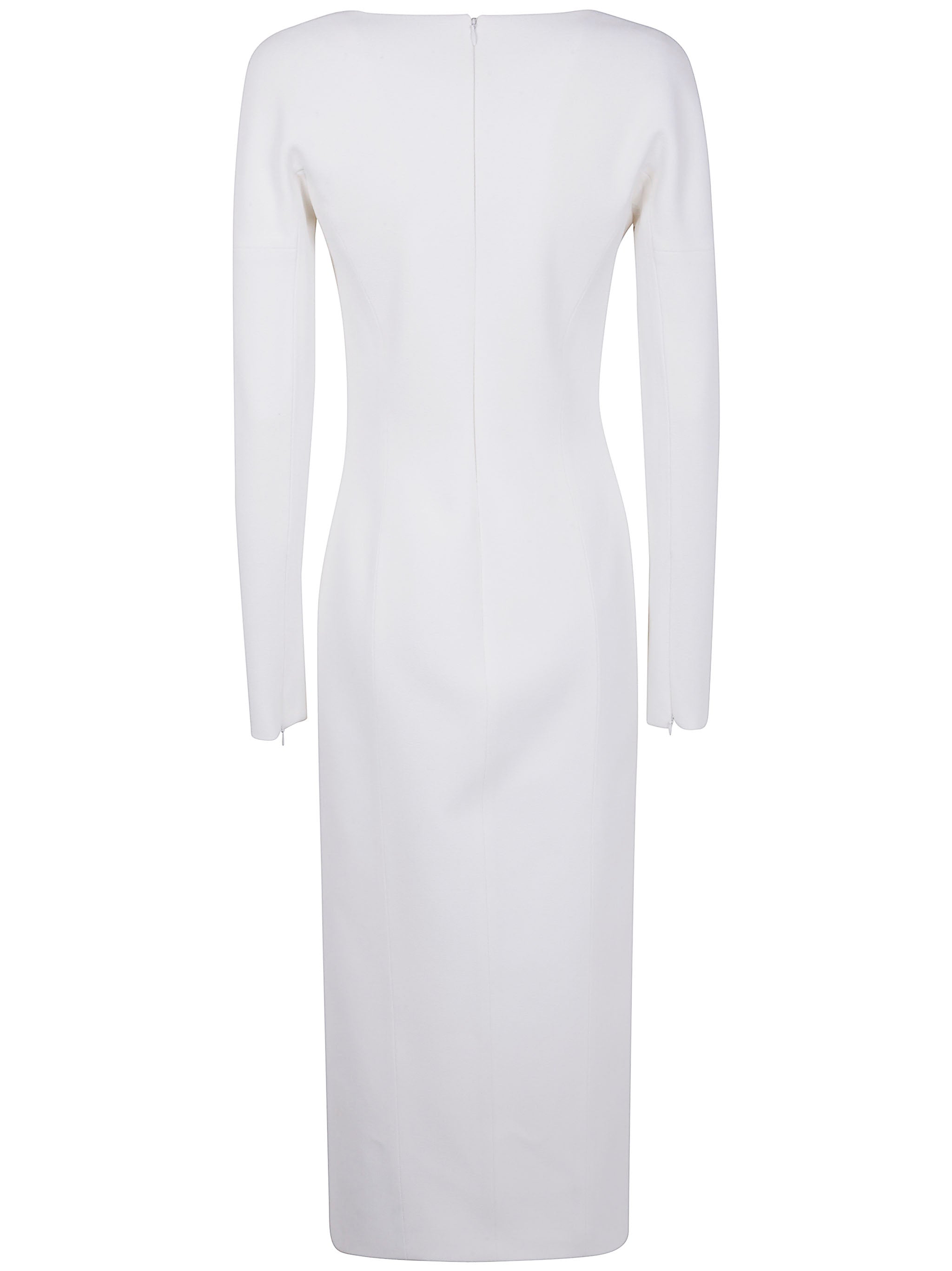 BLUMARINE V Neck Midi Crepe Double Dress