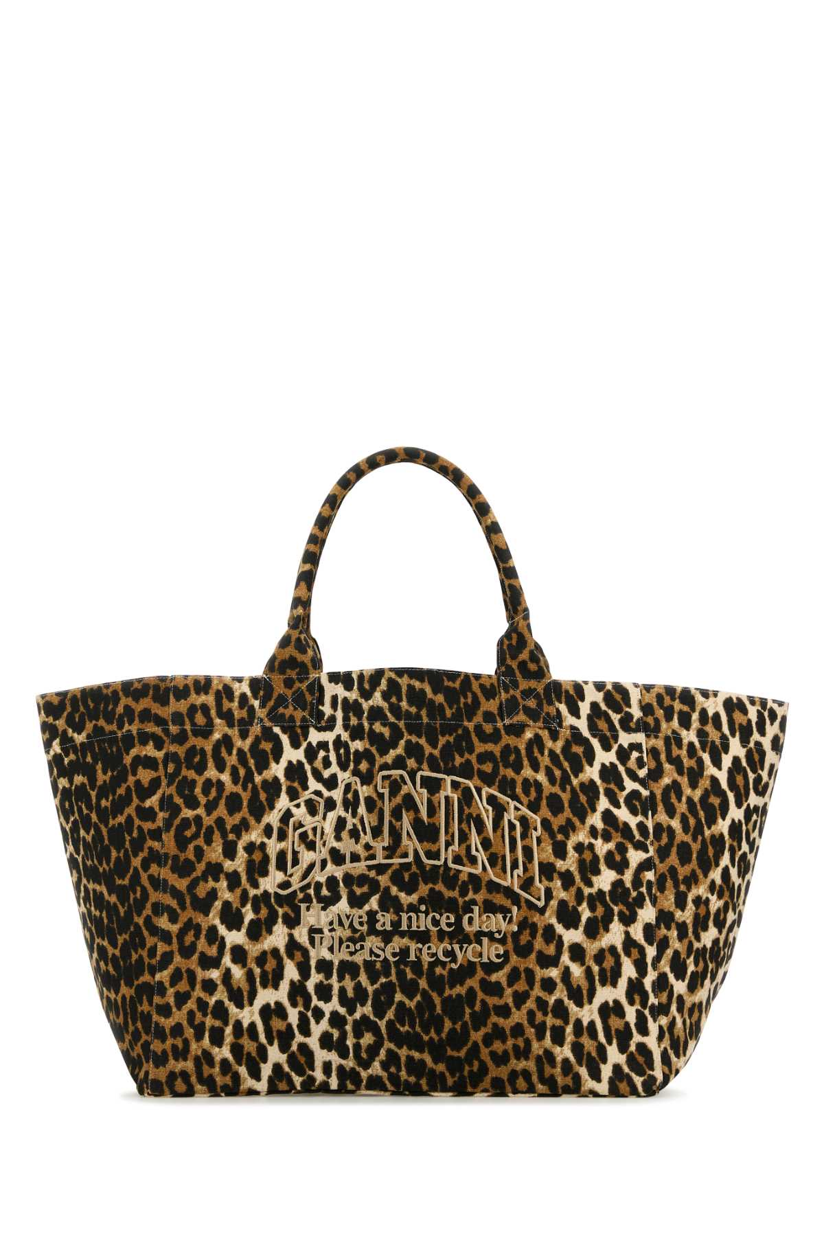 GANNI Mini Animal Print Tote Handbag