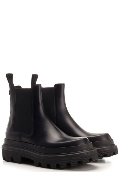 DOLCE & GABBANA Leather Chelsea Boots for Men - FW23 Collection
