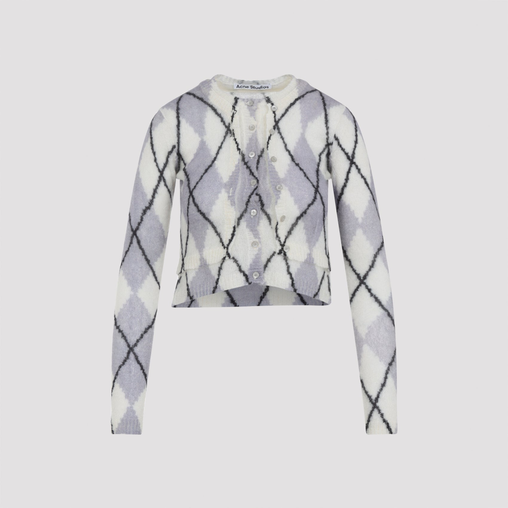 ACNE STUDIOS Elegant Mohair Sweater with Argyle Pattern