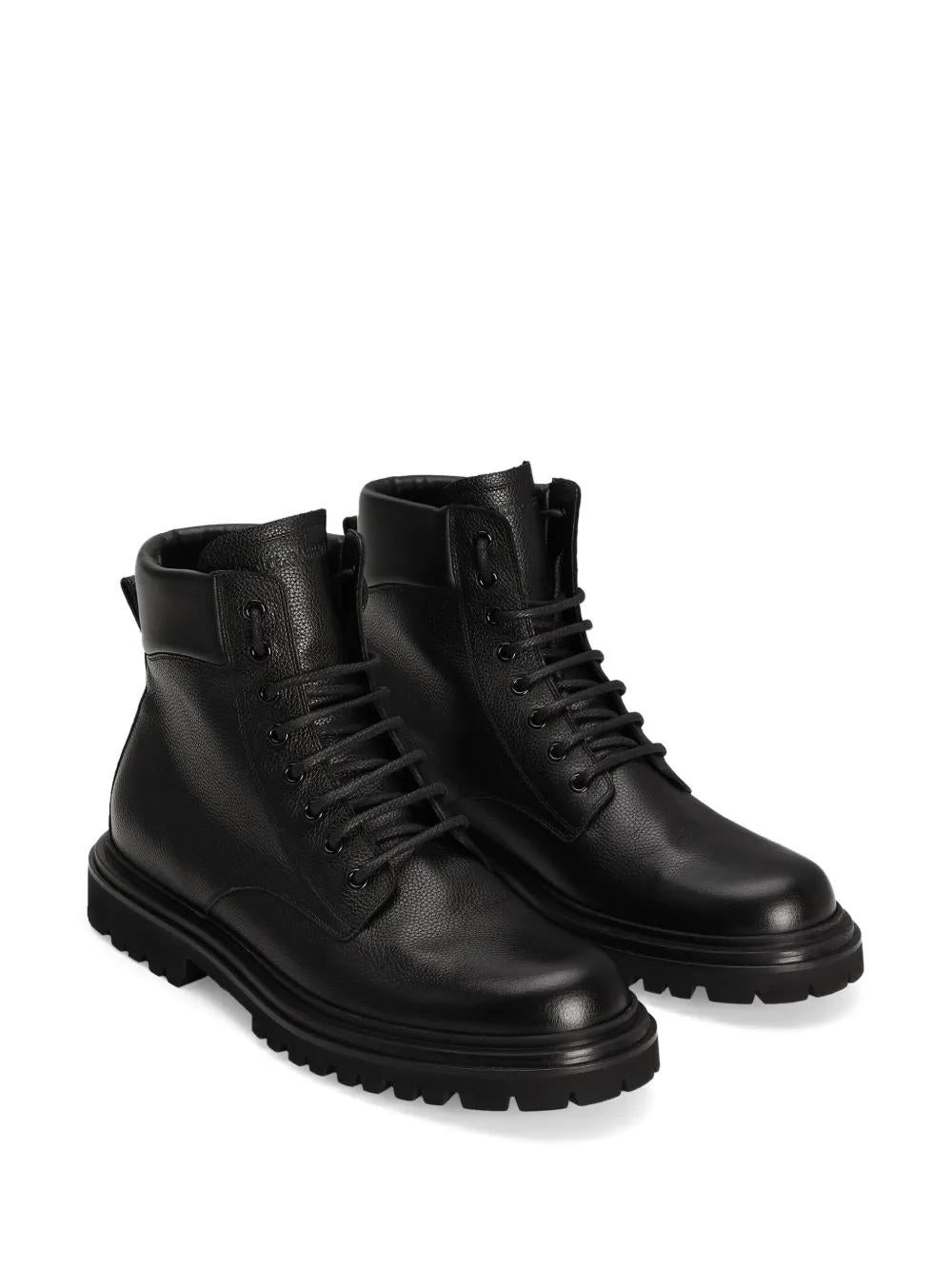 DOLCE & GABBANA Leather Lace-Up Boots