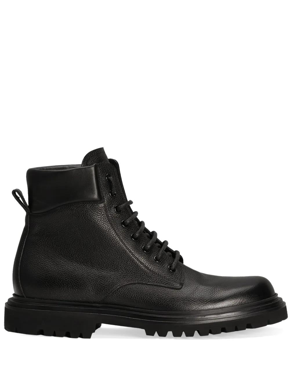 DOLCE & GABBANA Leather Lace-Up Boots