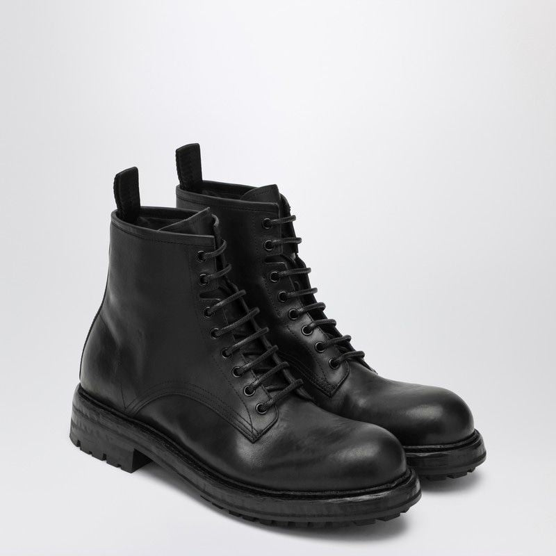 DOLCE & GABBANA Lace-Up Leather Ankle Boot for Men