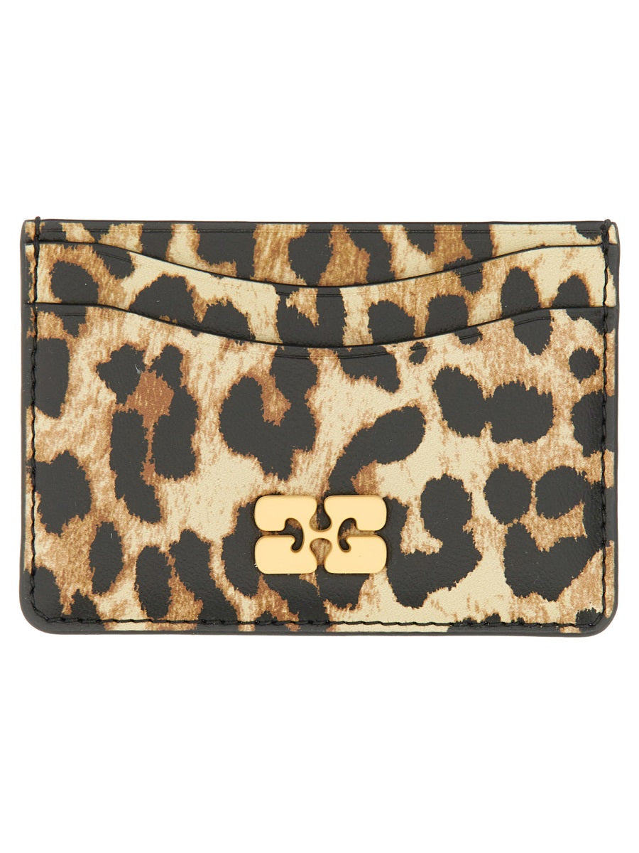 GANNI Mini Leopard Printed Card Holder