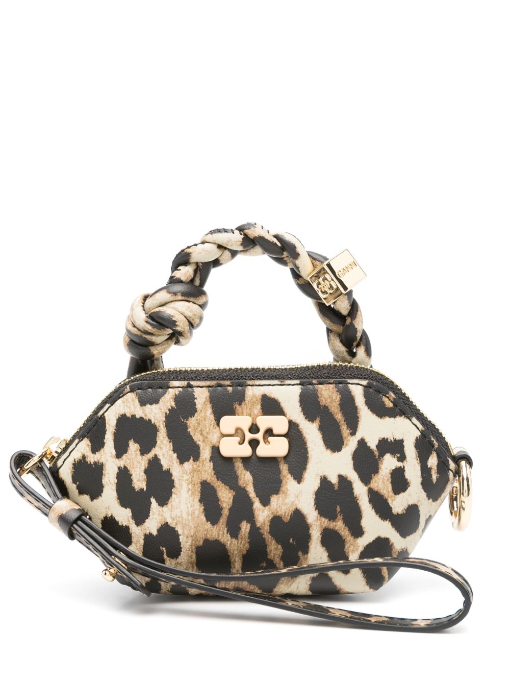 GANNI Mini Leopard Braid Bag
