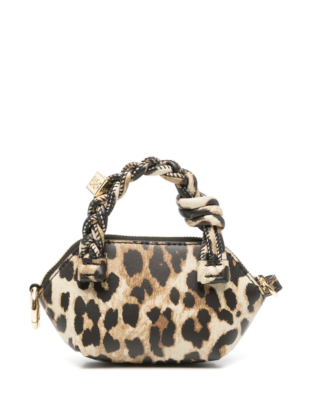 GANNI Mini Leopard Braid Bag