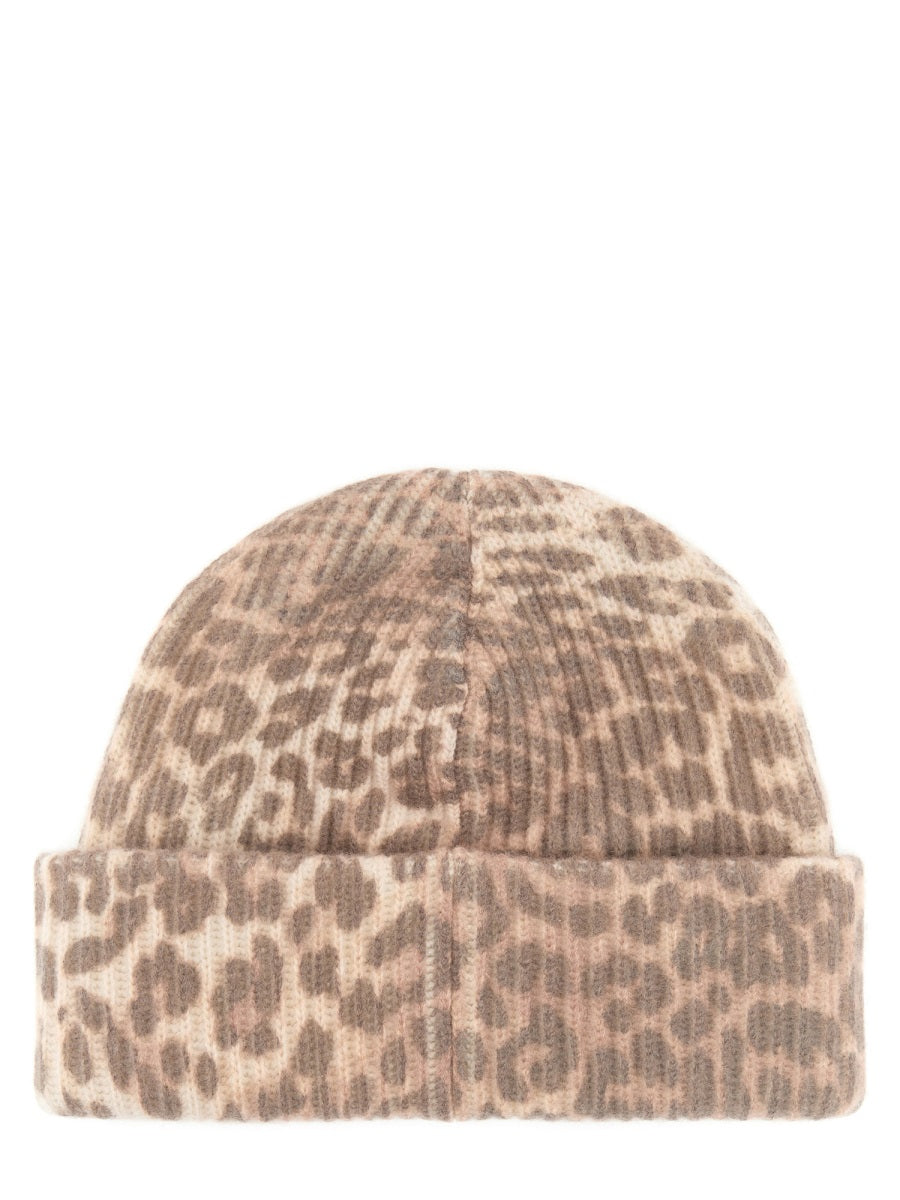 GANNI Leopard-Print Beanie for Women