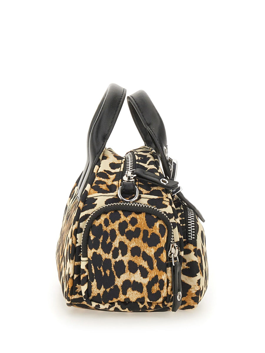 GANNI Mini Animal Print Recycled Nylon Handbag