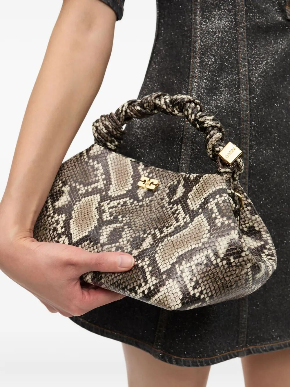 GANNI Mini Snake Print Handbag