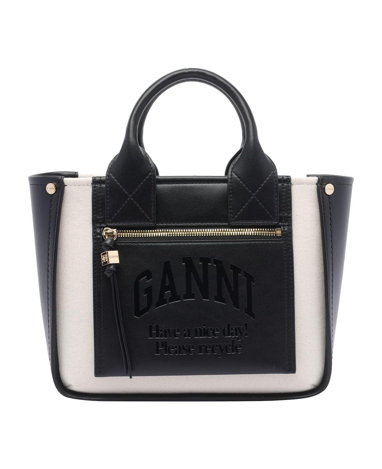 GANNI Embroidered Logo Tote Handbag - FW25