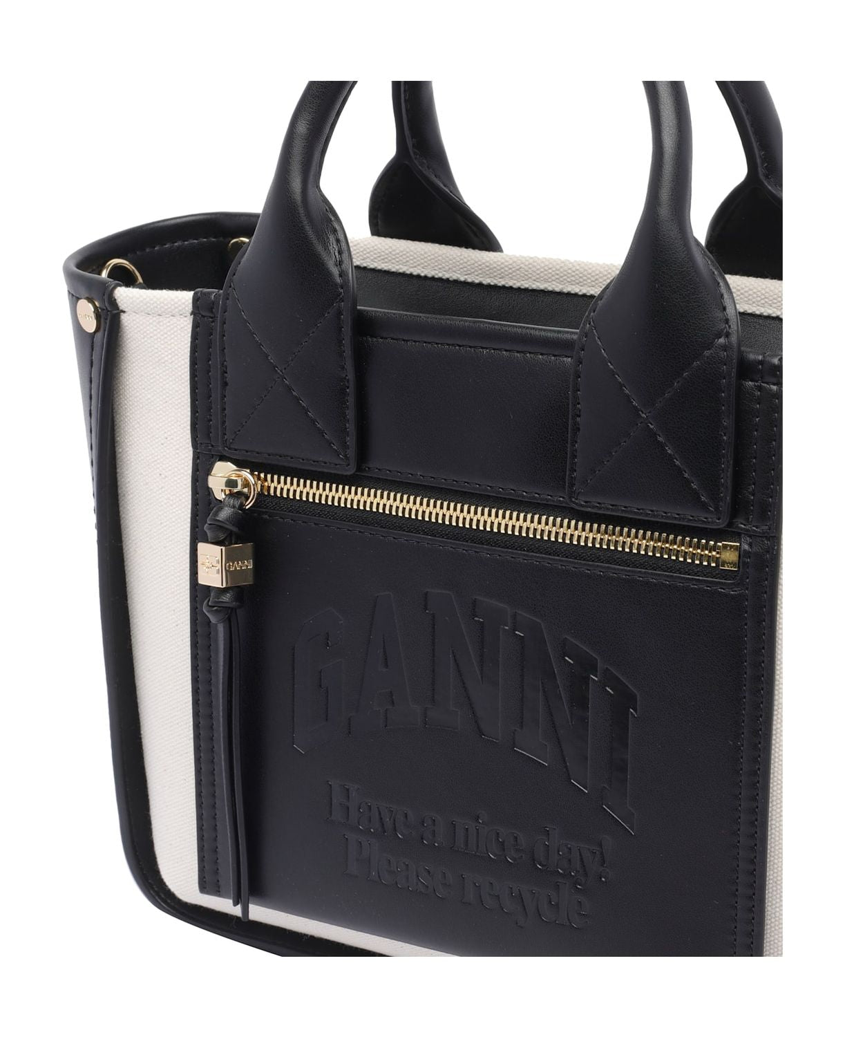 GANNI Embroidered Logo Tote Handbag - FW25