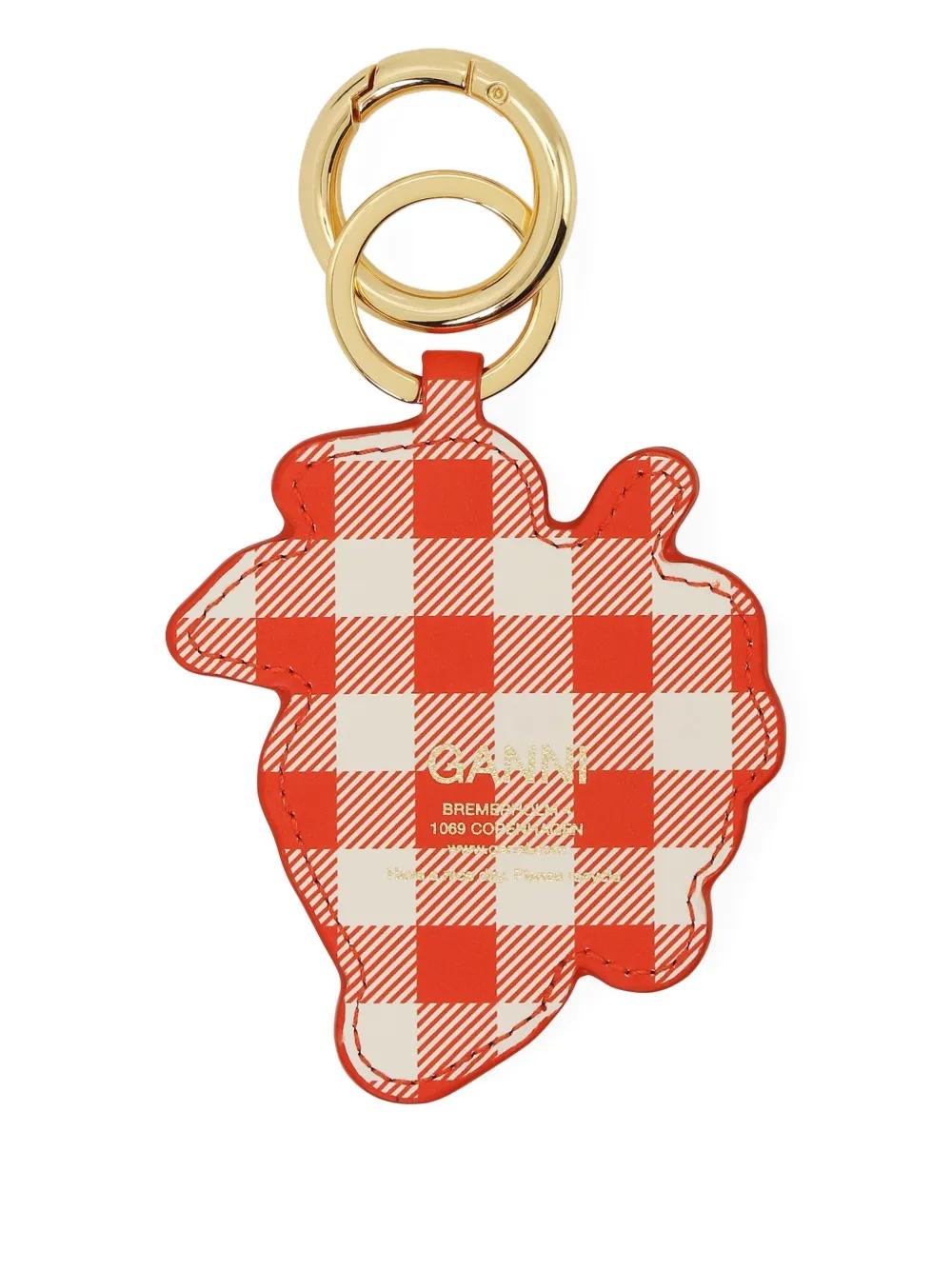 GANNI Mini Keyring with Logo - Dimensions W 7 X H 14 X D 0.3 CM