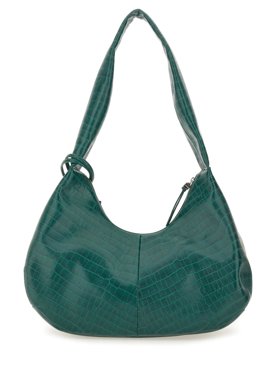 GANNI Recycled Leather Shoulder Handbag