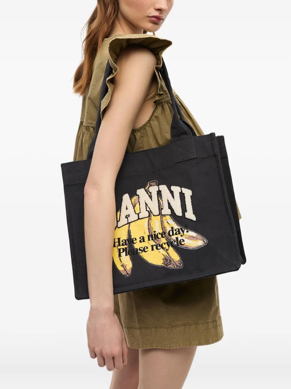 GANNI Large Banana Print Tote Handbag - FW25