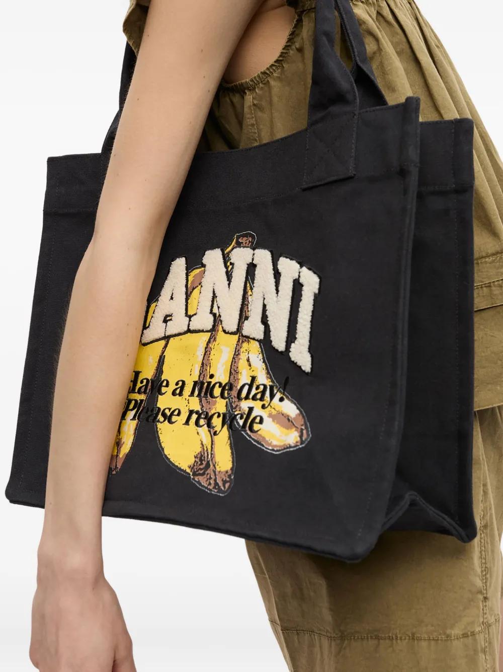 GANNI Large Banana Print Tote Handbag - FW25