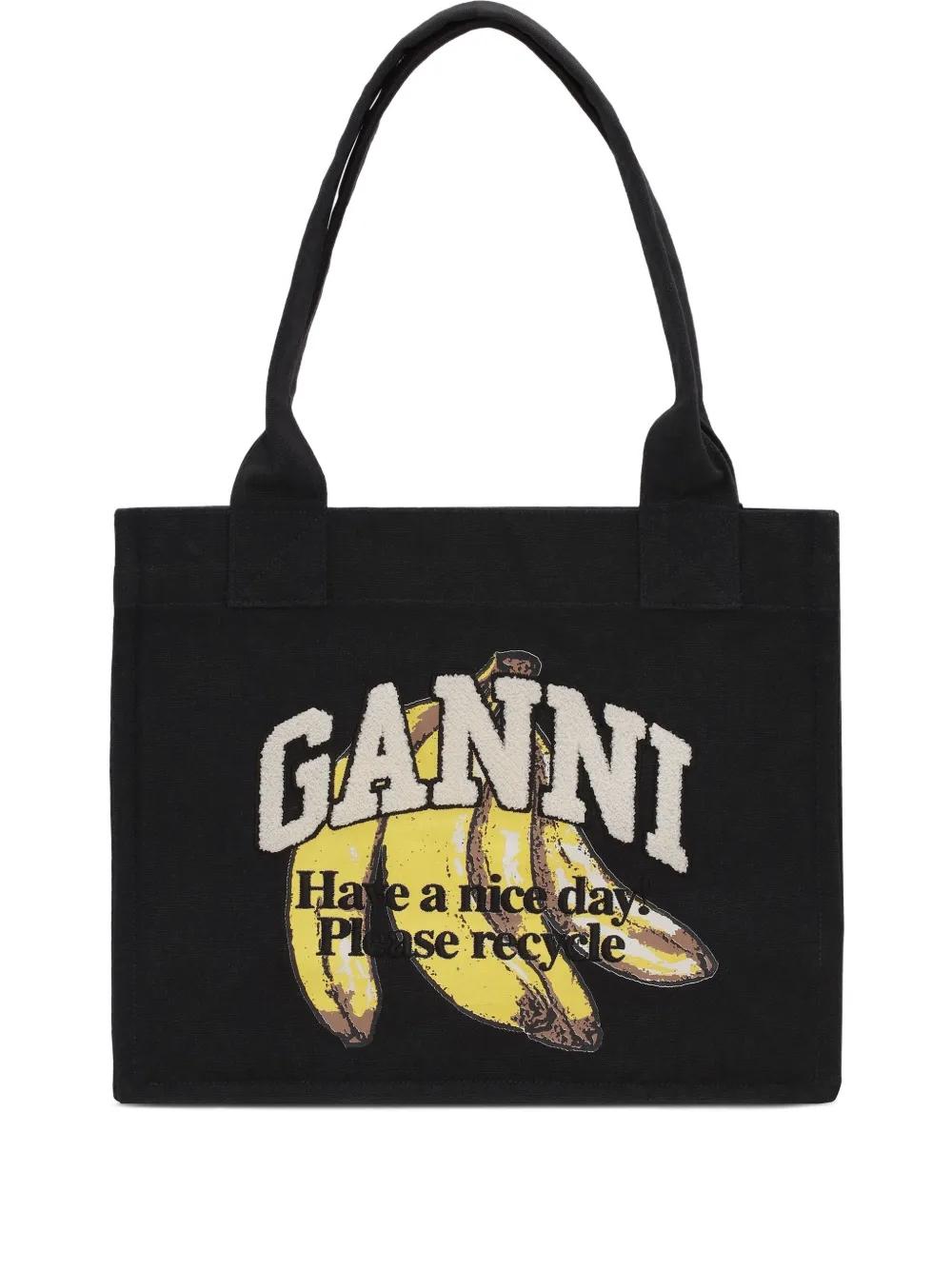 GANNI Large Banana Print Tote Handbag - FW25