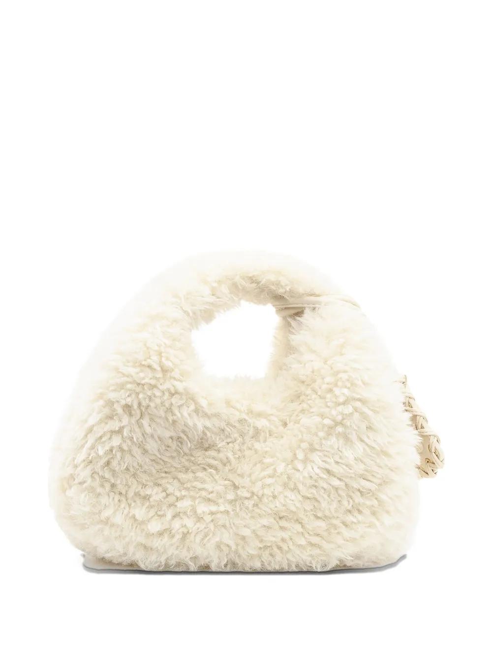 GANNI Mini Fur Hobo Tote Handbag