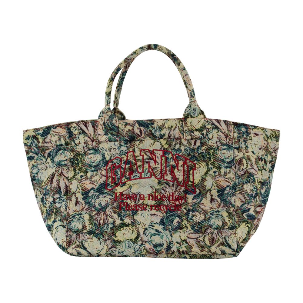 GANNI XXL Reversible Tapestry Shopper Handbag