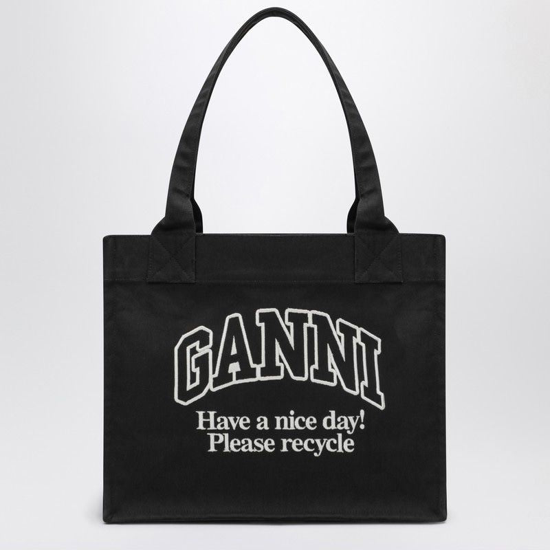 GANNI Large Canvas Tote Handbag