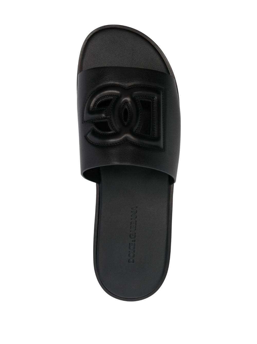 DOLCE & GABBANA Premium Leather Logo Sandals for Men