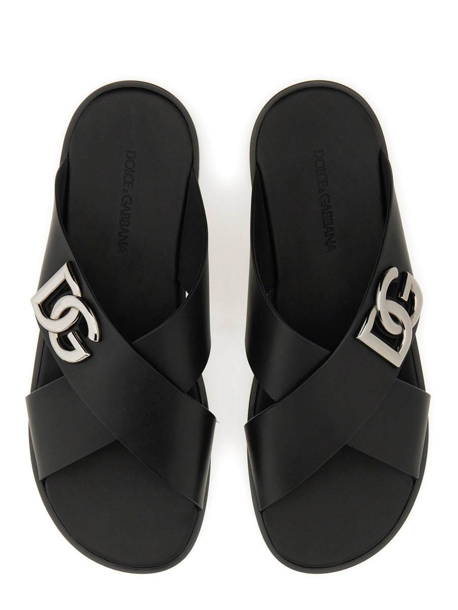 DOLCE & GABBANA Men's Luxury Leather Sandals