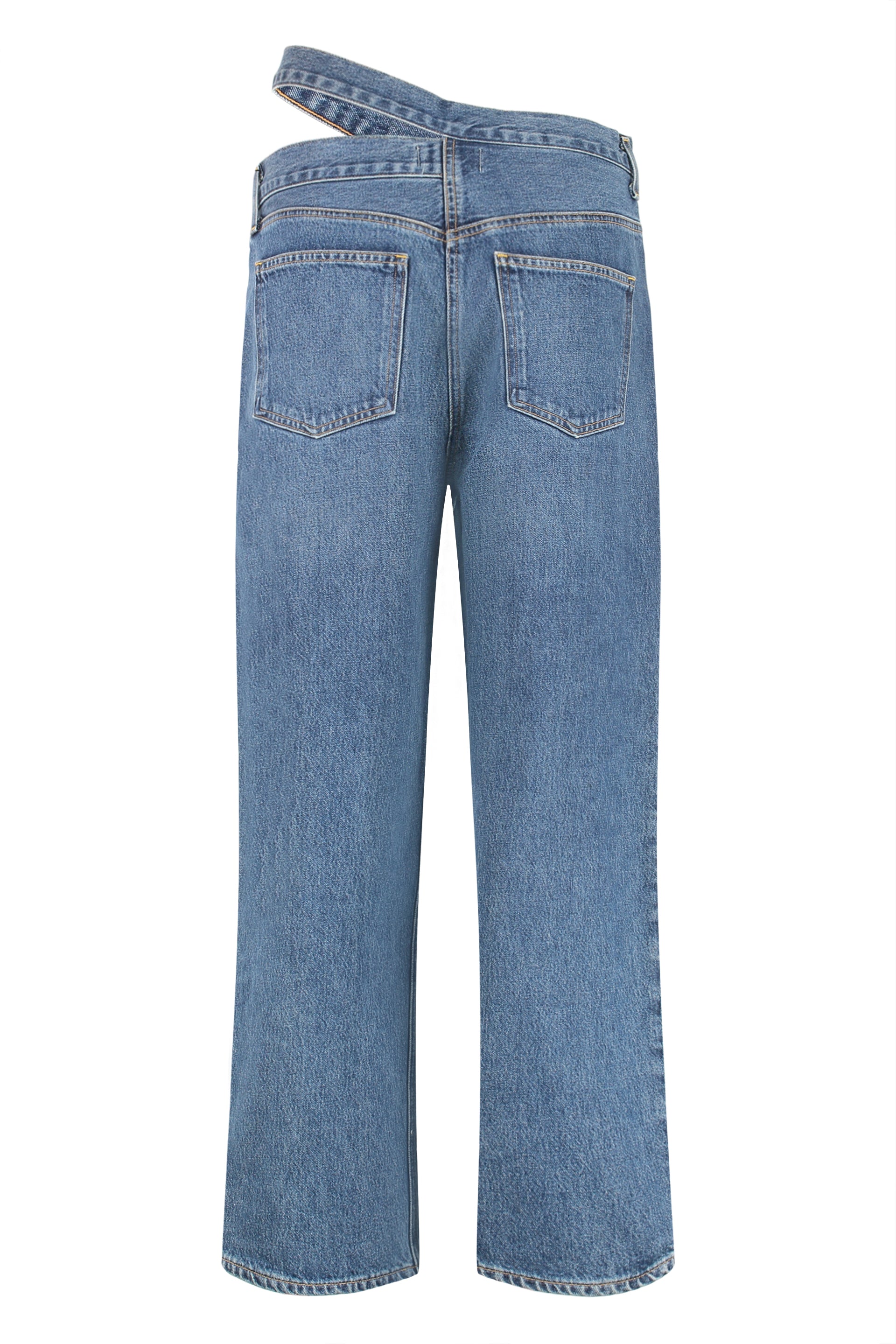 AGOLDE 5-Pocket Straight-Leg Jeans with Cut-Out Detail