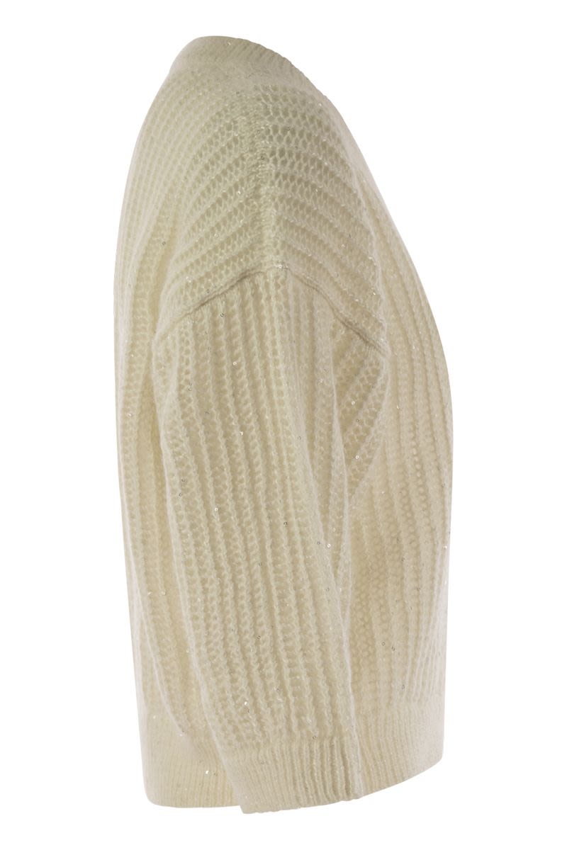 PESERICO Mini Tricot Sweater with Micro Sequins