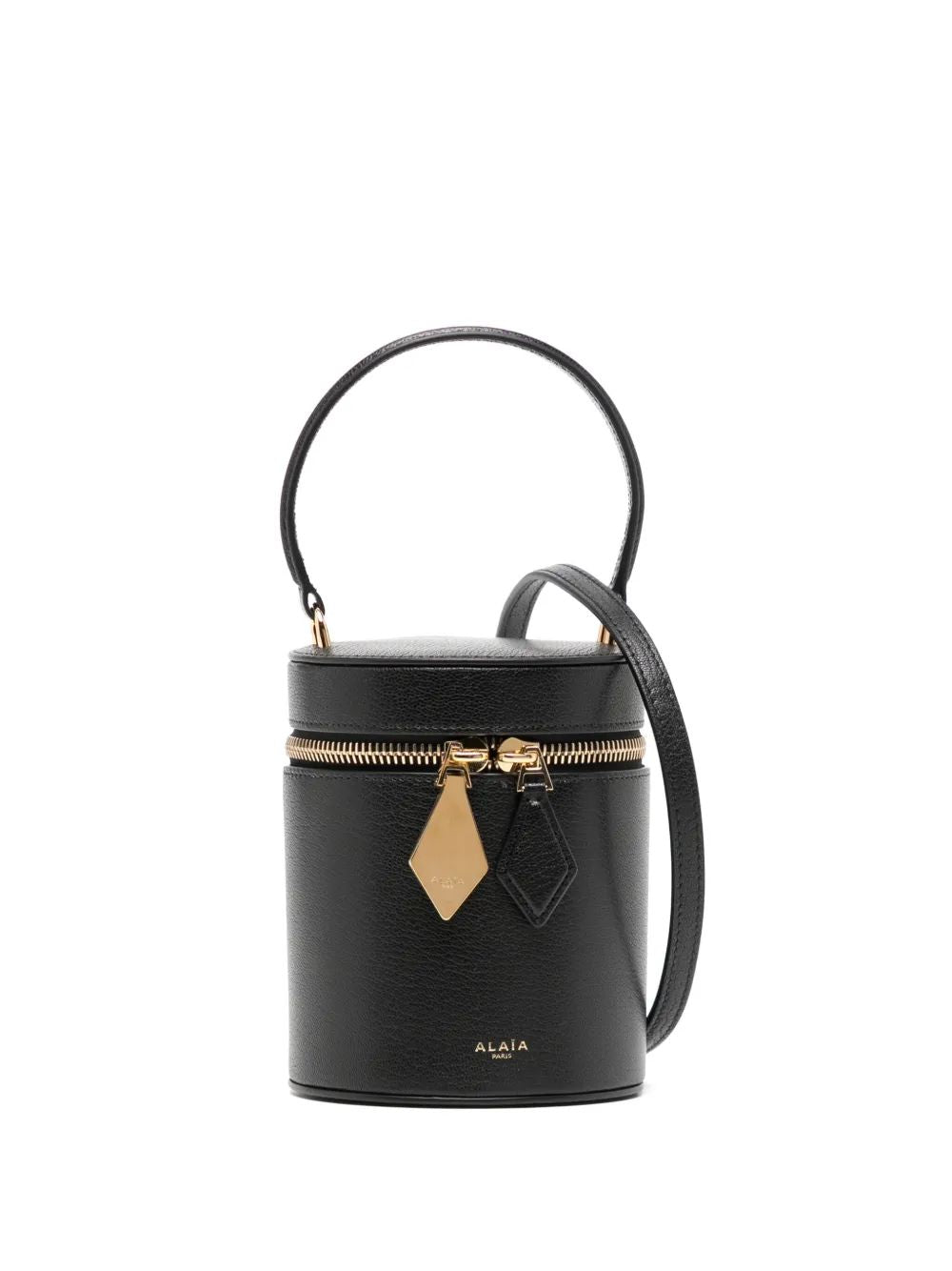 ALAIA Cylindrical Mini Handbag with Golden Zip Logo