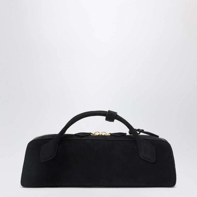 ALAIA Mini Elongated Suede Clutch with Decorative Laces