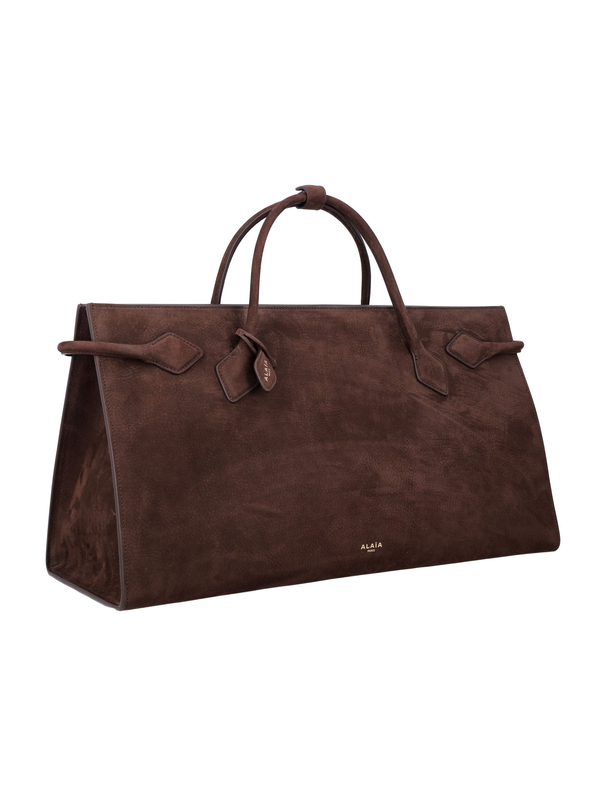 ALAIA Elegant East West Tote Handbag with Tubular Handles