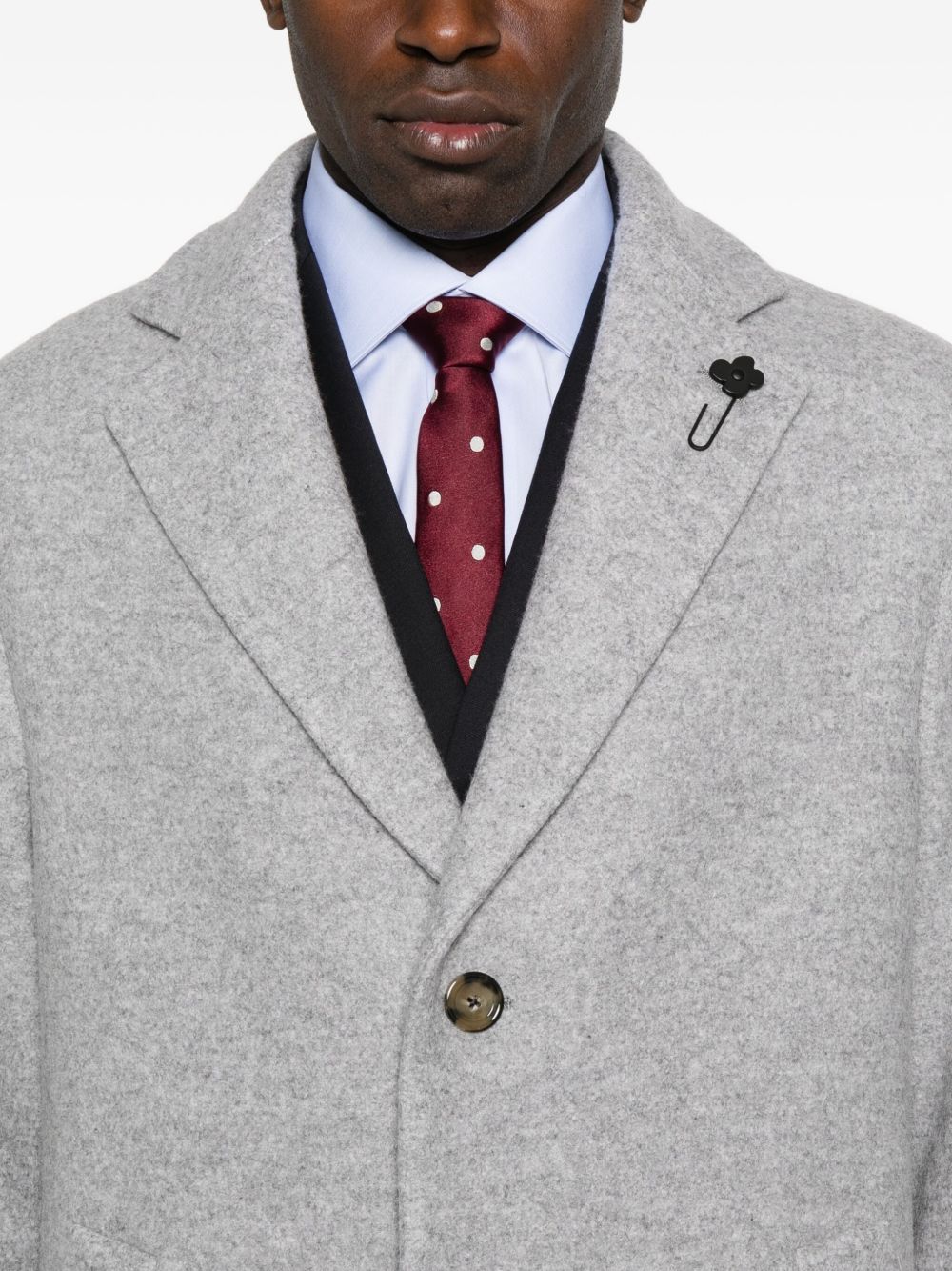 LARDINI Luxury Wool and Silk Single-Breasted Jacket for Men